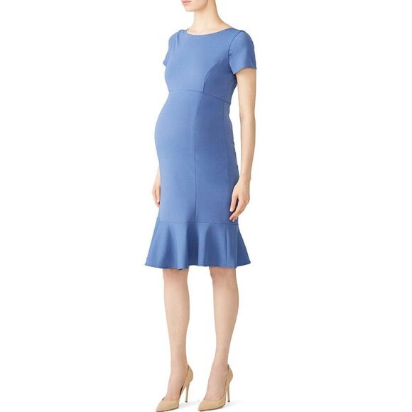 Paper Crown Maternity Short Sleeve Peplum Hem Short Sleeve Sheath Dress XL - Picture 1 of 8